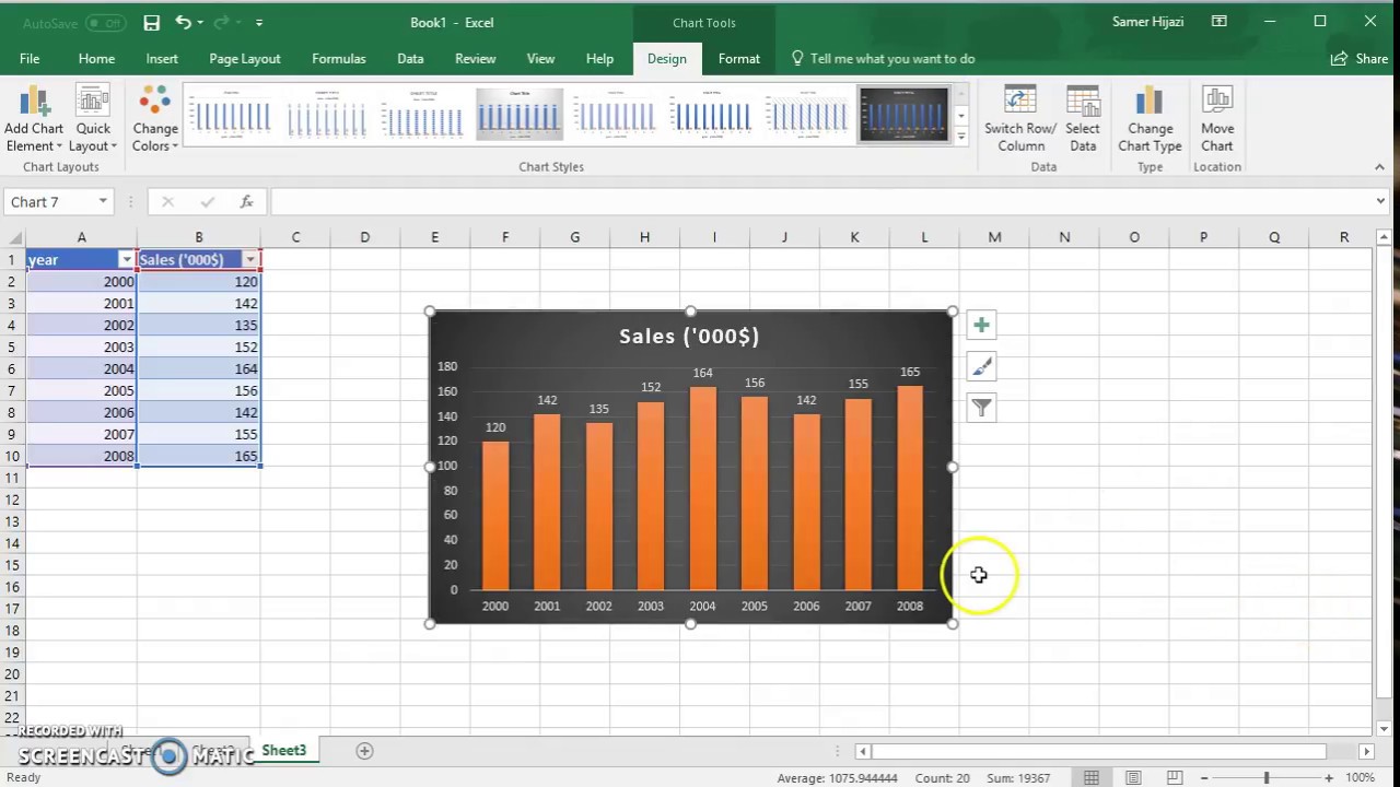 Creating Column Chart in Microsoft Excel (Office 365) YouTube