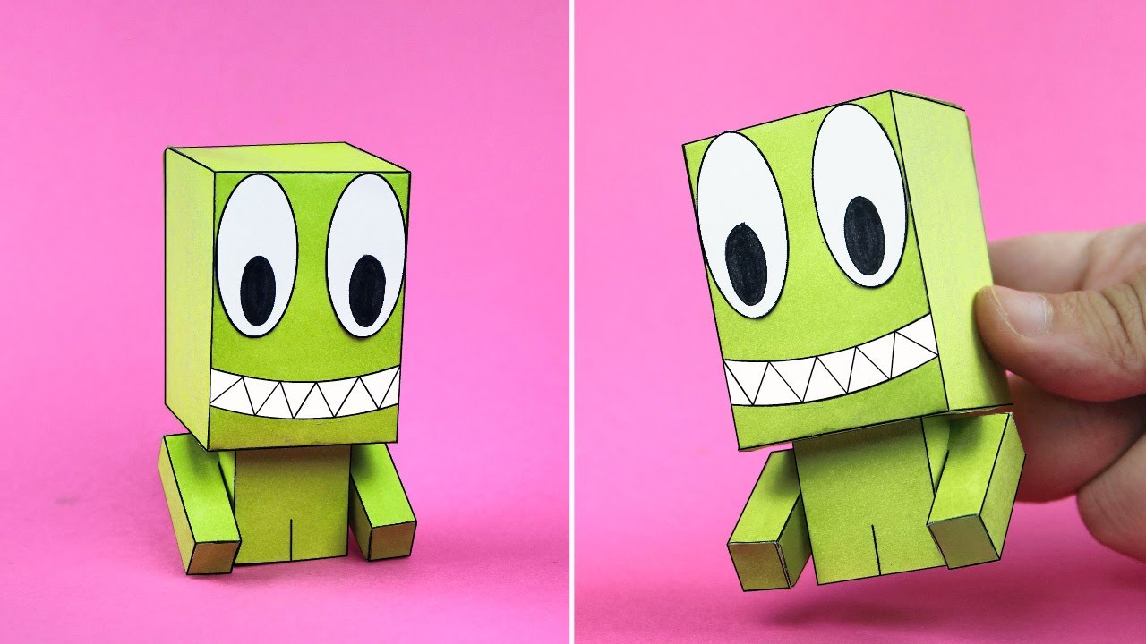 Rainbow Friends 3D Shapes Paper Craft Ideas😊Minecraft-ish Figure