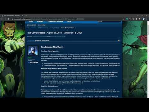 DCUO Game Update 96 & Episode 35 METAL PART I (Bug fixes & weapon mastery adjustments)