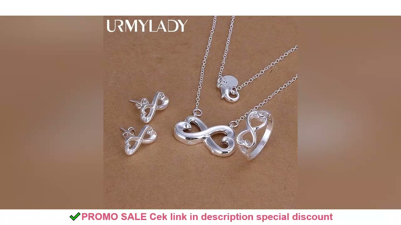 925 sterling silver lady women Valentine's Day gift creative ring necklace stud earrings fashion jew