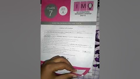 IMO CLASS 7 QUESTION PAPER 2018-19