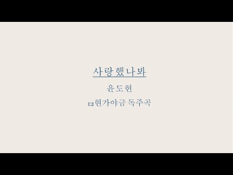 사랑했나봐_윤도현 (12현가야금 독주곡) - 가야금