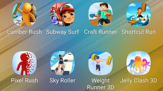 Lumber Rush,Subway Surfers,Craft Runner,Shortcut Run,Pixel Rush,Sky Roller,Weight Runner,Jelly Clash screenshot 5