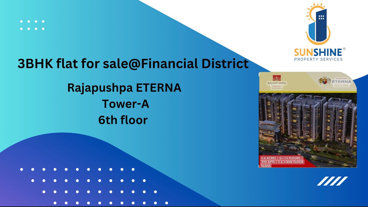 3BHK flat for sale Financial District Rajapushpa ETERNA,TowerA,6th