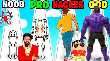 NOOB vs PRO vs HACKER In Human Run | With Oggy And Jack | Franklin And Shinchan |