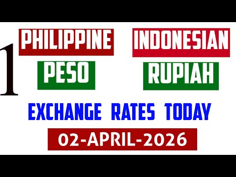 Taxa de câmbio de peso filipino para rupia indonésia hoje (PHP para IDR) 02 de abril de 2026