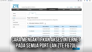 How to Access the Internet on all LAN Ports of the ZTE F670L Router