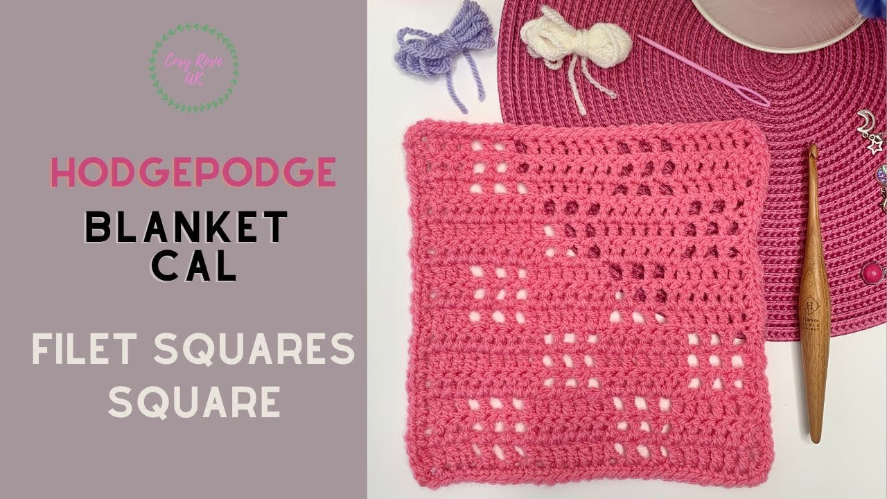 Filet Crochet Granny Square | Hodgepodge Blanket CAL - YouTube