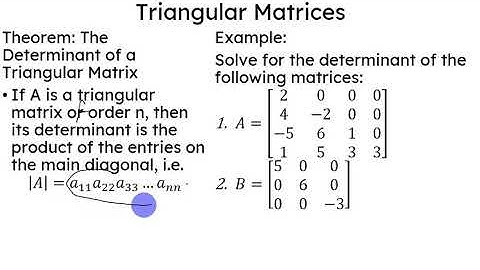 Determinants: Triangular Matrices and their Determinants