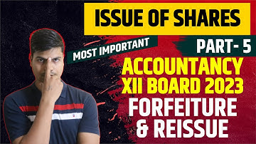 Forfeiture & Reissue of shares | Issue of Shares Class 12 Accounts Part 5. Concept & Questions.
