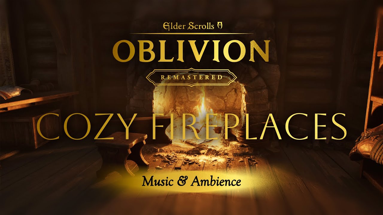 Oblivion Fireplace / Cozy Crackling Fire Ambience / 1 hour