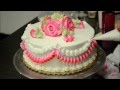 Basic Rose Swirl Cake With Whipped cream frosting Tutorial video