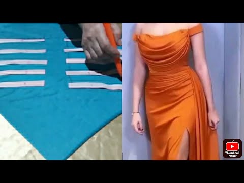 باترون فستان سواريه بكسرات درابيه علي الصدر والجنب وفتحه فوق الركبه واكستنشن