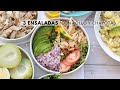 🥗 3 ENSALADAS con POLLO desmechado Y CHAYOTAS | 🔪 Con Truco de cocina