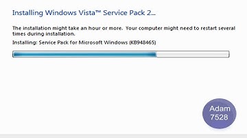 Installing Windows Vista Service Pack 2
