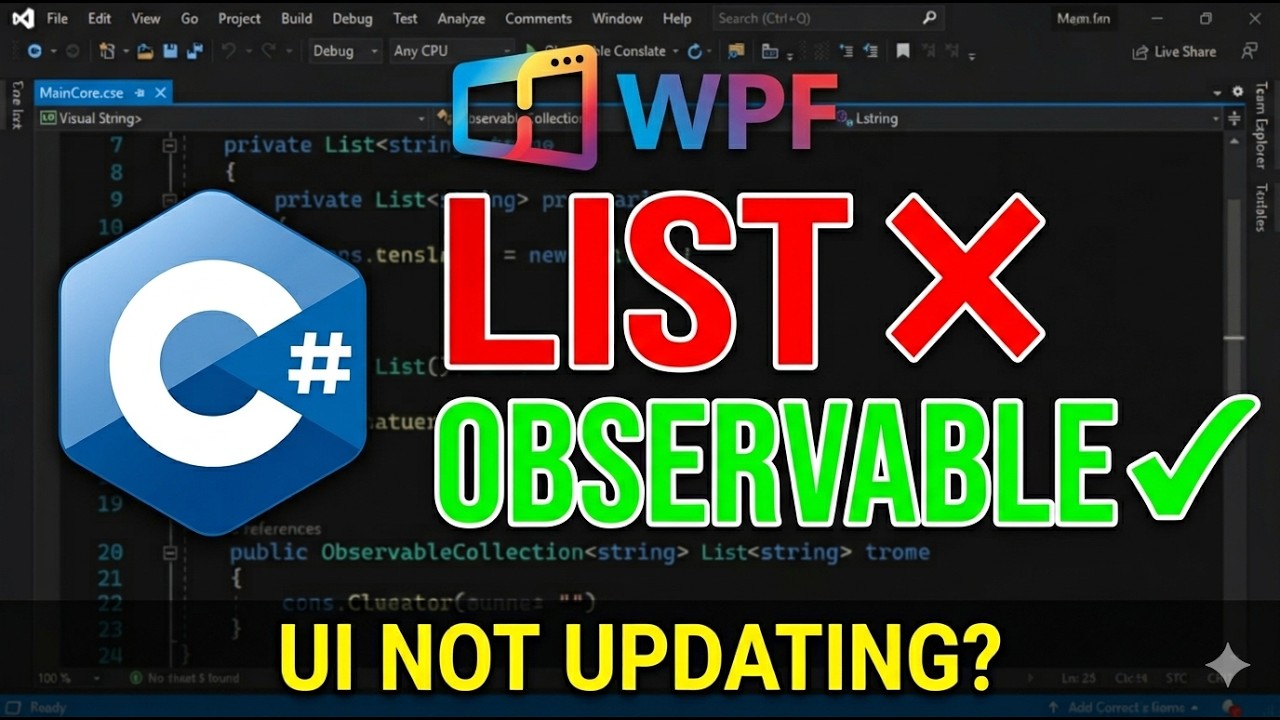 ObservableCollection vs List in WPF | Why Your UI Is Not Updating - YouTube