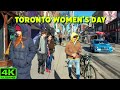 【4K】TORONTO ON INTERNATIONAL WOMEN'S Day | A SATURDAY WALK FROM YONGE TO QUEEN ST