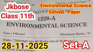 Environmental science solved paper Set A Jkbose Class 11th 2025 | Jkbose Class 11th Solved EVS Paper screenshot 2