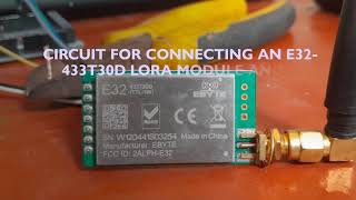 Circuit for connecting an E32 433T30D LoRa module e32 433T30D and Ardiuno mega  D18b20 Circut