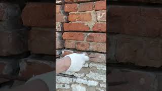 Ремонт трещины стены дома. House wall crack repair