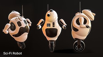 Robot Character Sci-Fi Low-poly 3D model