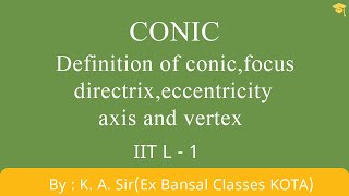 Celebrity Conic sections part -1 | Definition of conic,focus,directrix,eccentricity,axis and vertex Profile