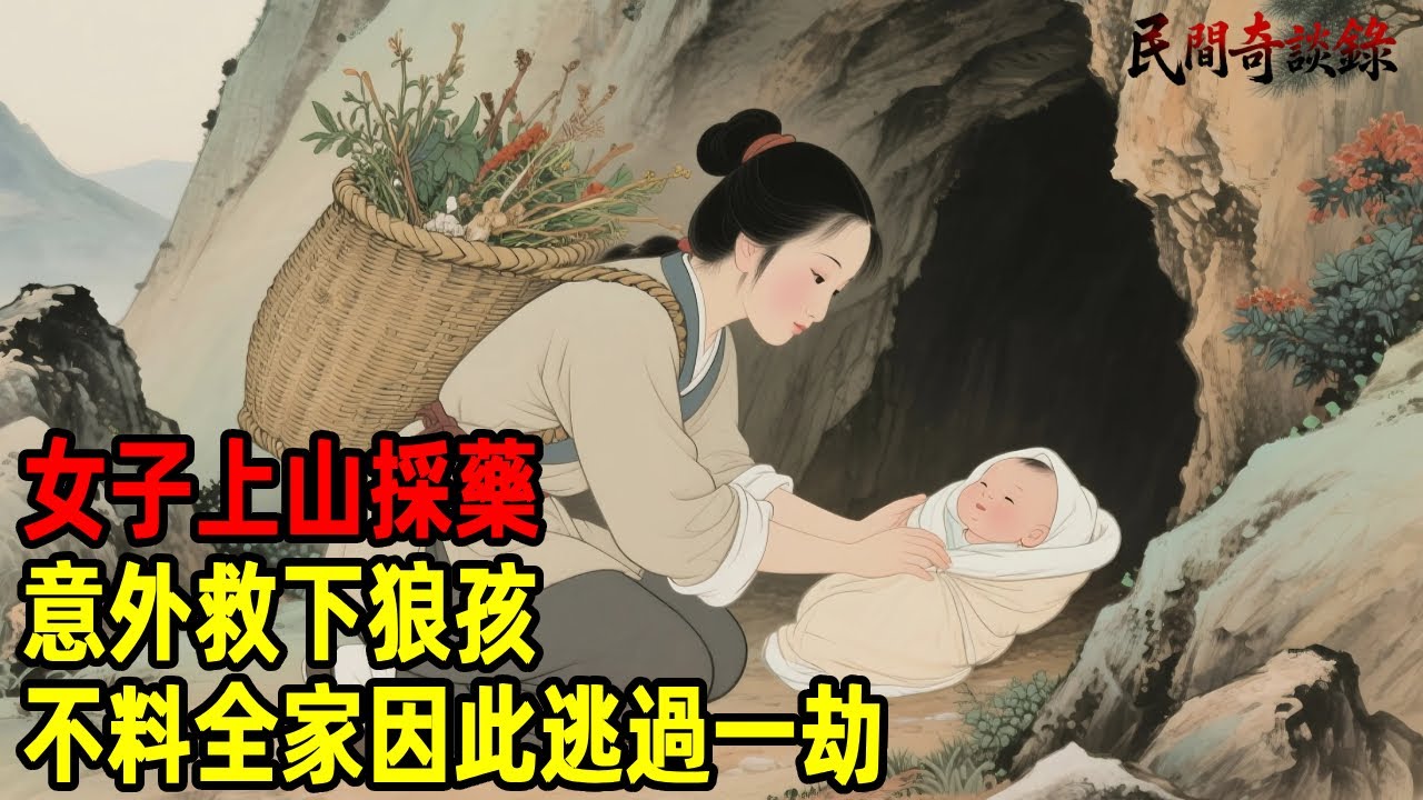 女子上山採藥，意外救下狼孩，不料全家因此逃過一劫...【民間奇談錄】#民間故事 #台灣傳說 #懸疑故事 #銀髮頻道 #懷舊故事 #助眠故事