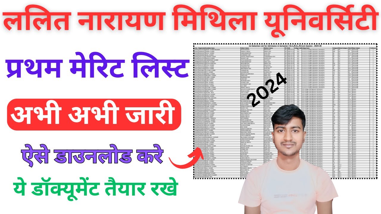 LNMU UG 1st Merit List 2024 Kaise Download Kare | Lnmu ug 1st merit ...