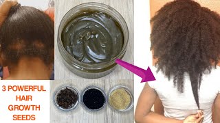 3 Powerful Seeds, Moisturising Hair Growth Grease, Grow 2 Inches In A Month, Hair Growth Balm/Grease