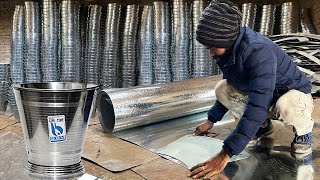 Incredible Process of Making Steel Bucket || how to do manufacturing steel bucket