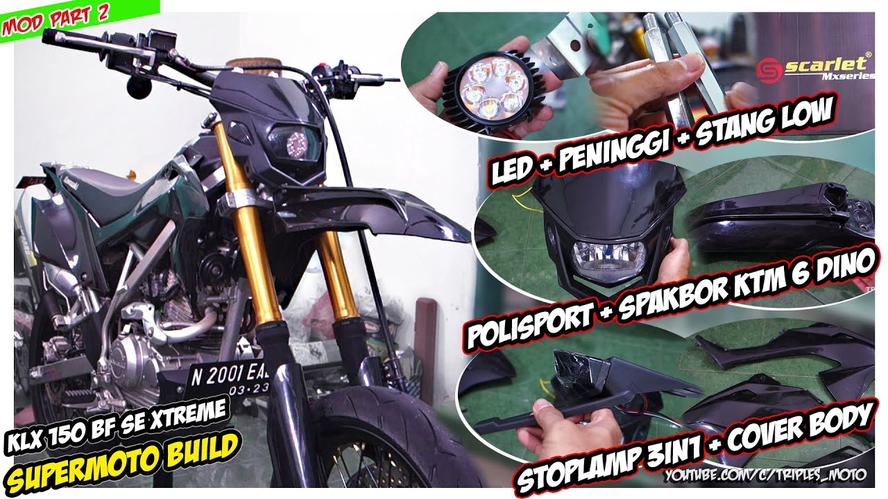 Modif KLX 150 BF SE Part 2 Headlamp Polisport