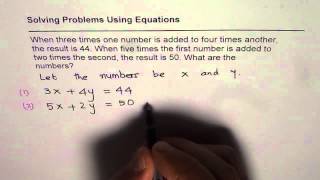 Number Related Linear System Word Problem