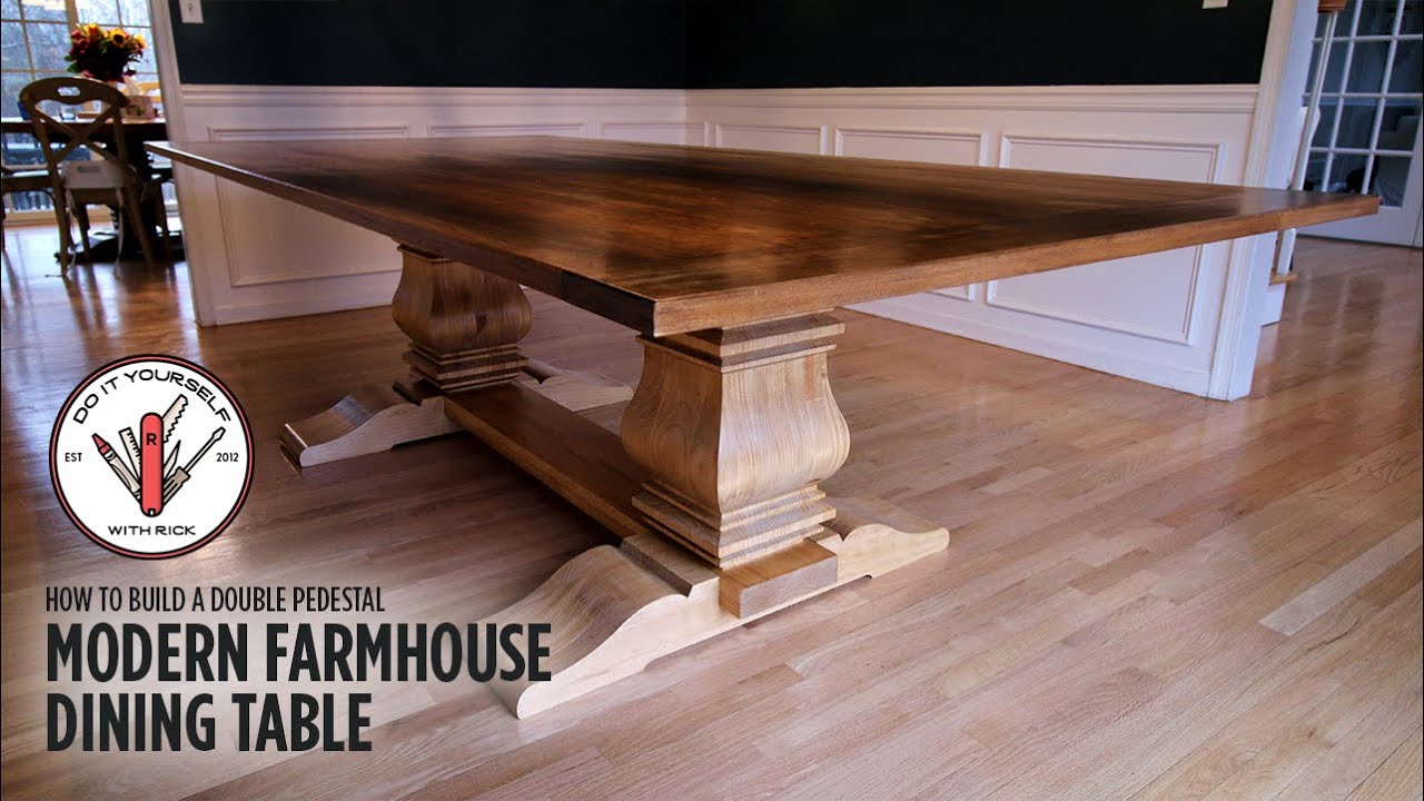 Build A Double Pedestal Modern Farmhouse Dining Table Diywithrick