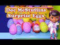 Assistant opens 30 Doc McStuffins Surprise Eggs