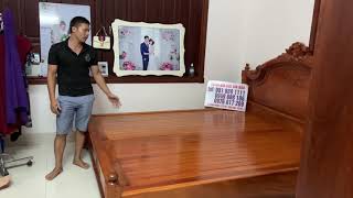 Giường hoàng gia gỗ gõ 26 triệu/đồ gỗ gia bảo/0949888186