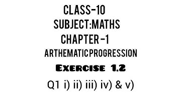 Class 10 chapter-1 Ex-1.2 Q1 Maths (Arithmetic - progression) NCERT || 10th all solution