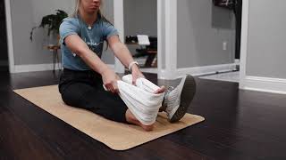 Towel calf stretch