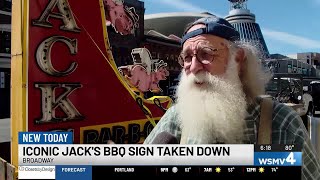 Iconic Jack s BBQ sign taken down on Broadway