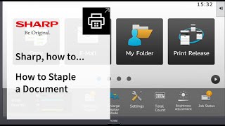 Sharp, how to Staple a Document when copying it on a Sharp Multifunctional Printer