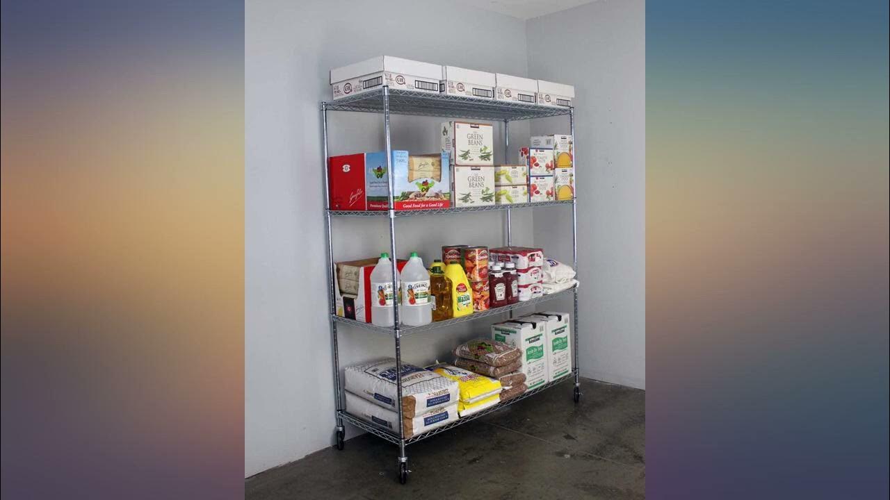 SafeRacks NSF Certified Commercial Grade Adjustable 4Tier Steel Wire Shelving Rack review YouTube