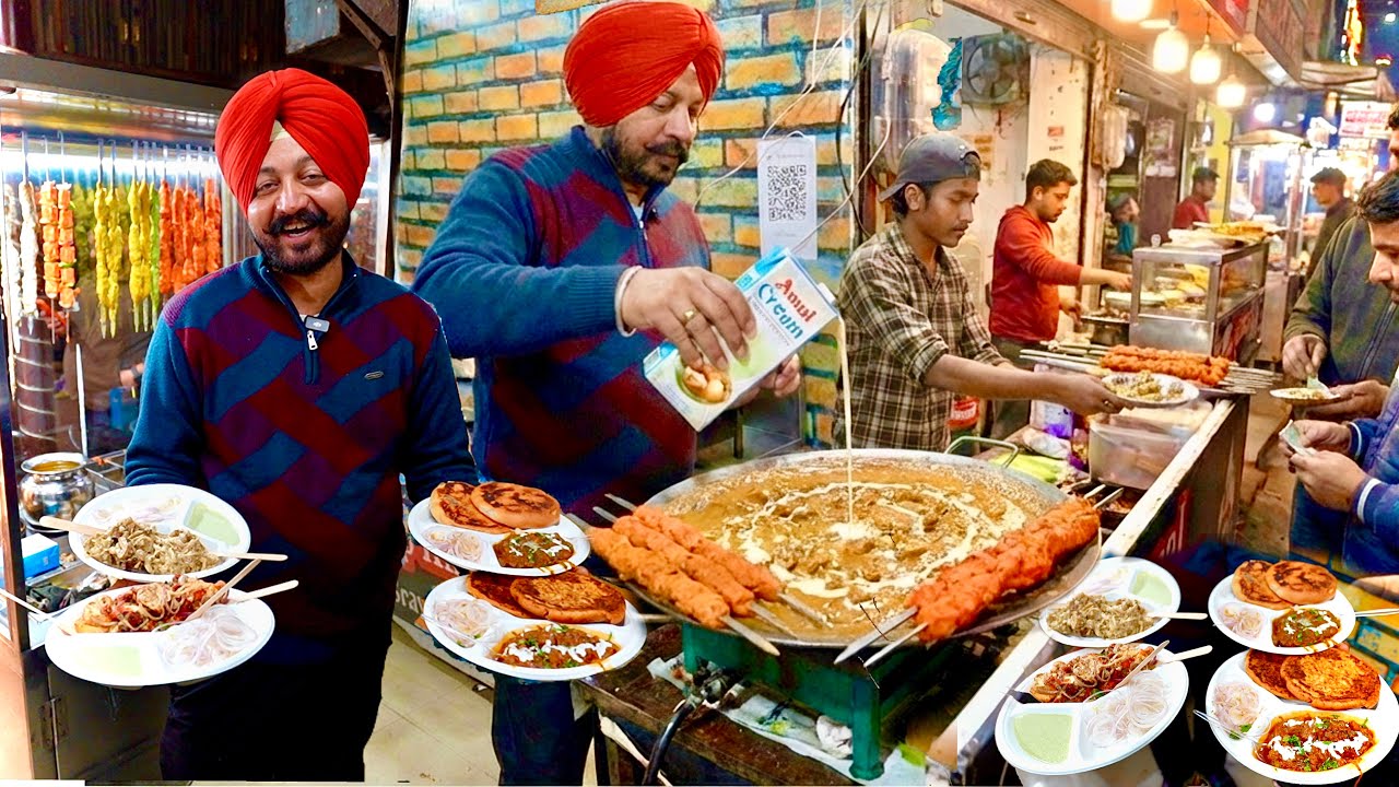 Rs89/- Only Ultimate SardarJI Ka Tawa Gravy Chaap Kulcha | Street Food Chandigarh
