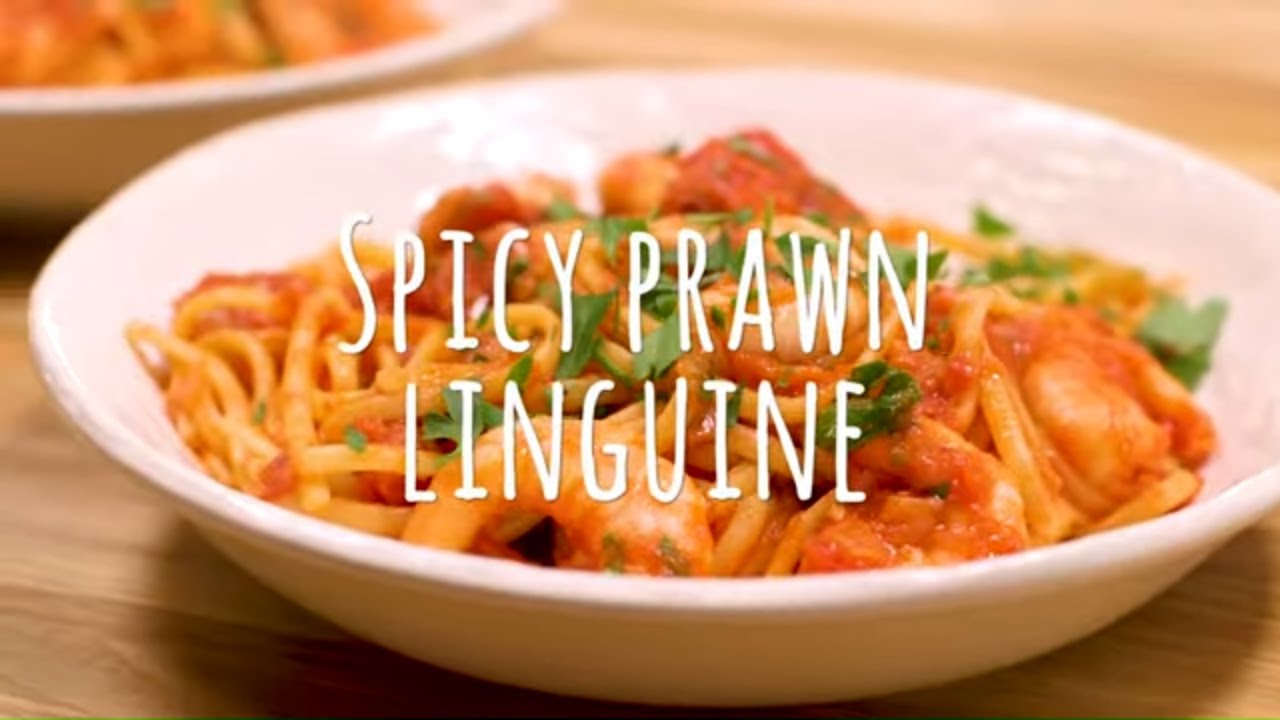 Spicy Prawn Linguine Recipe | Olive - YouTube