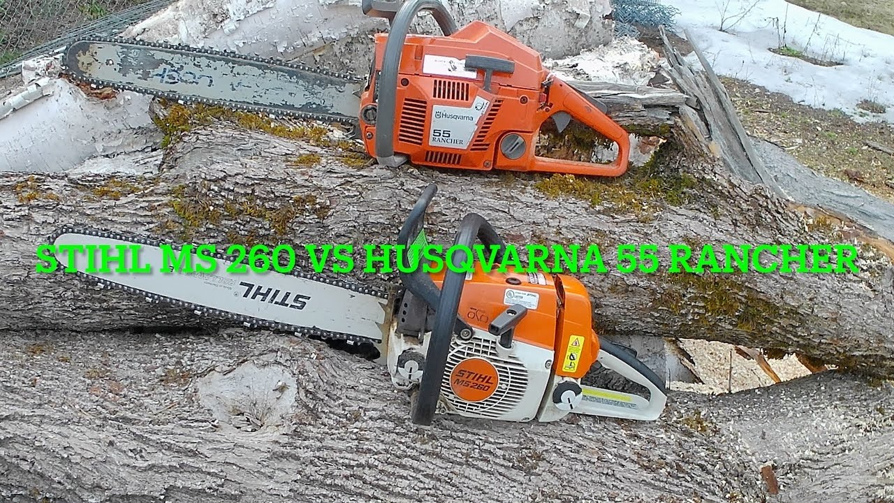 Husqvarna 55 Rancher VS Stihl MS 260 Pro - YouTube