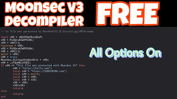 How to deobfuscate and decompile all moonsec v3 files with all options
