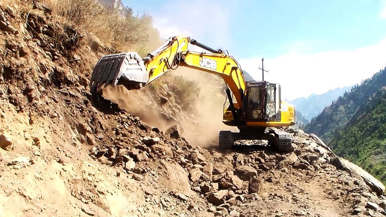 JCB Backhoe Cutting Hill- Working for Hilly Road - Mini 