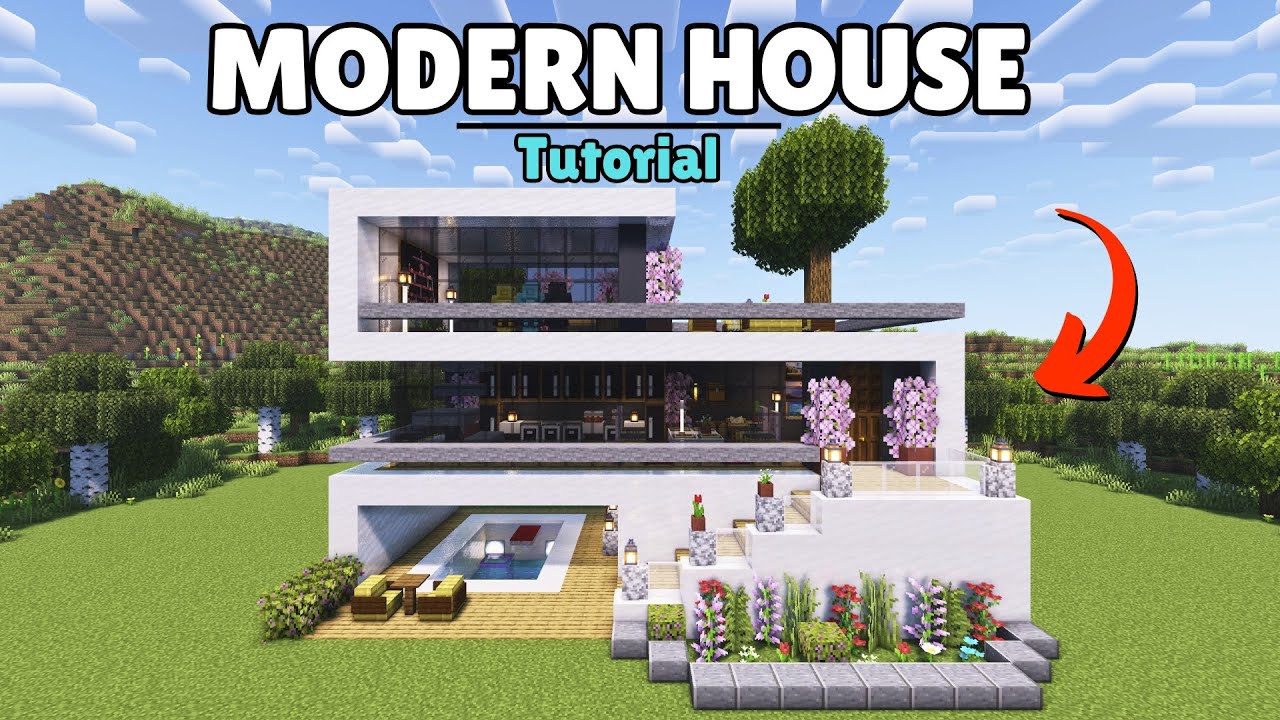 Minecraft: Ultimate Modern House Tutorial (Survival Base) - YouTube