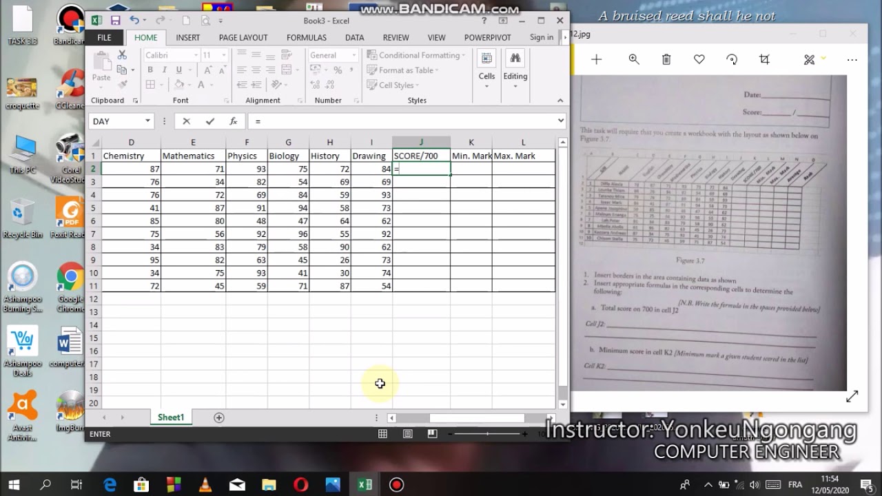 Task 3 7 Practical It Session Work Book And Worksheet It Excel Ranking 