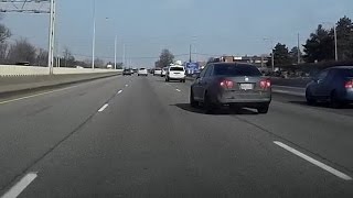 Near miss - Volkswagen changes lanes without looking