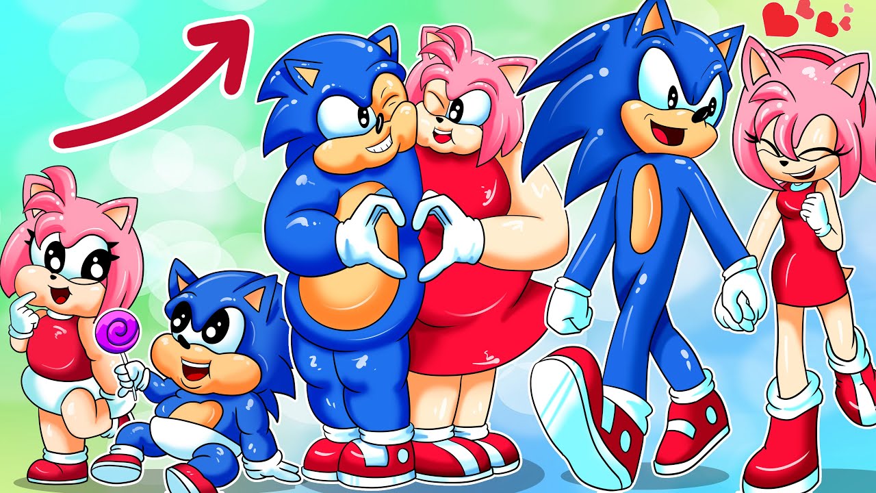 Sonic Sonic and #Amy Amy Growing Up!#LoveStory #animation #fyp