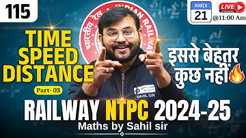 RRB NTPC Maths Classes 2024-25 | Time, Speed & Distance (Theory +Question) | Maths by Sahil Sir